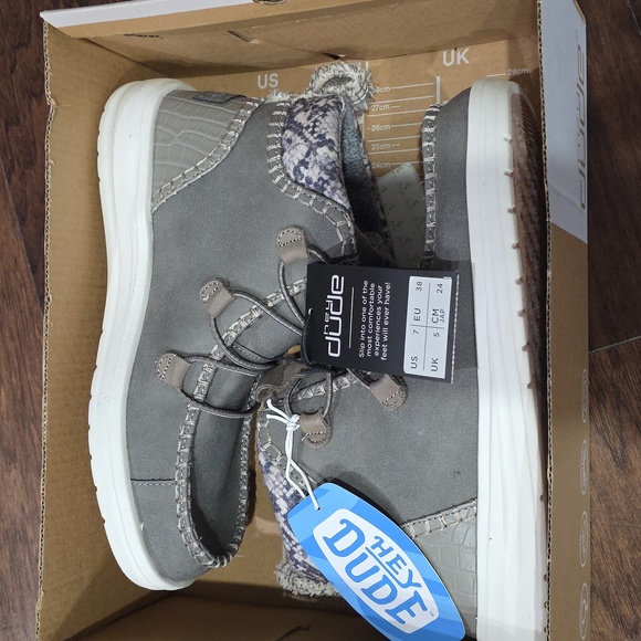 Hey Dude Womens Eloise Recycled Leather Granite Grey Ankle Boots - Picture 8 of 8